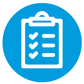 checklist icon on a blue background