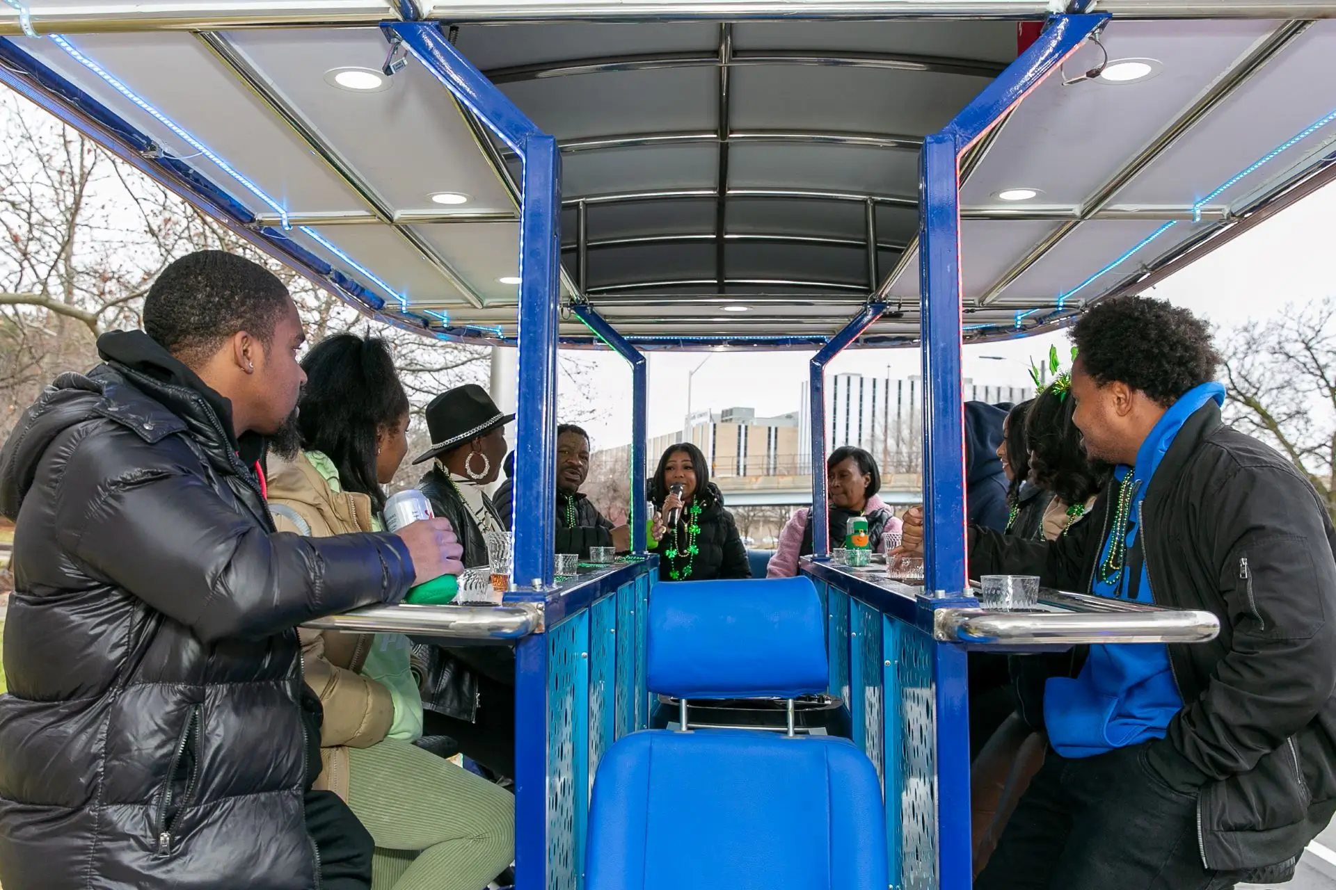 people enjoying a party in the bus